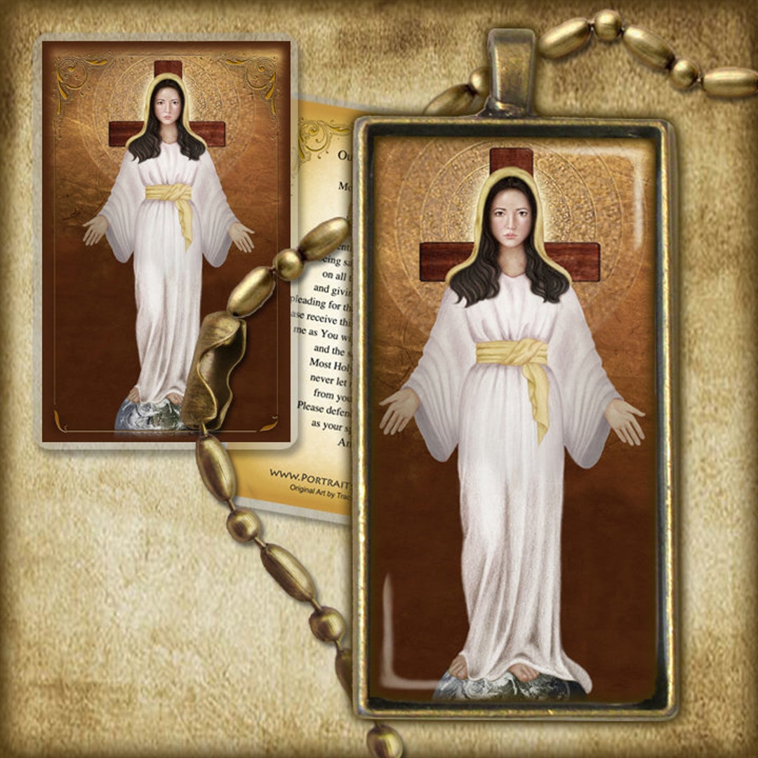 Our Lady of Akita Pendant and Holy Card GIFT SET, Patron of Japan - Etsy