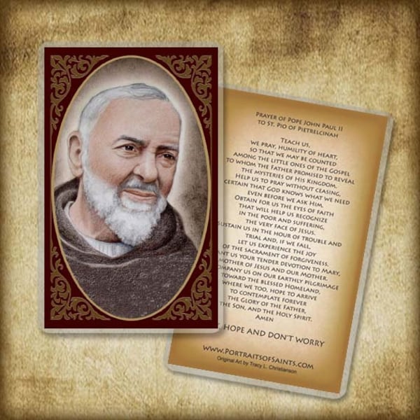 St Padre Pio Prayer Cards - Etsy