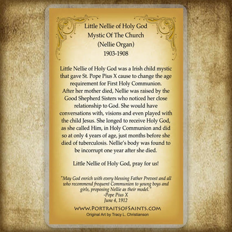 Little Nellie of Holy God, Holy Card, Catholic Prayer Card image 2