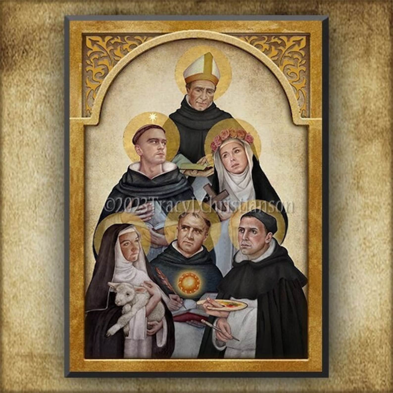 Dominican Saints Wood Plaque & Holy Card GIFT SET, Catholic Gifts - Etsy