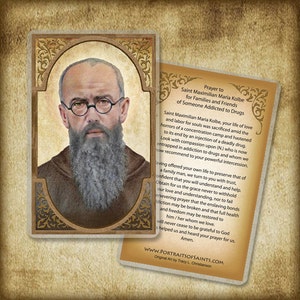 St. Maximilian Kolbe  Holy Card, Saint who gave his life for another