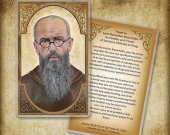 St. Maximilian Kolbe  Holy Card, Saint who gave his life for another