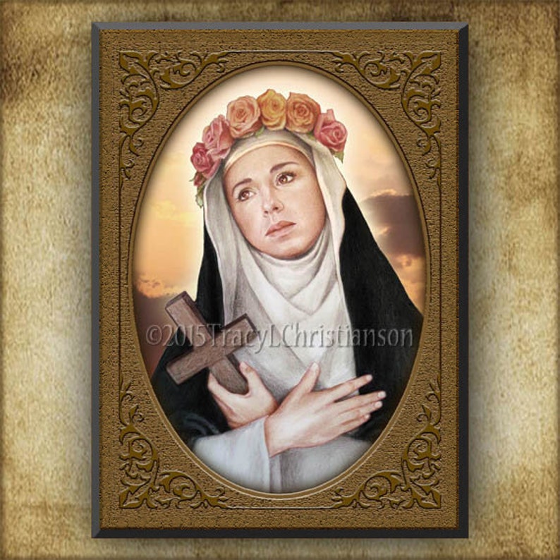 St. Rose of Lima Wood Plaque & Holy Card GIFT SET Catholic Etsy