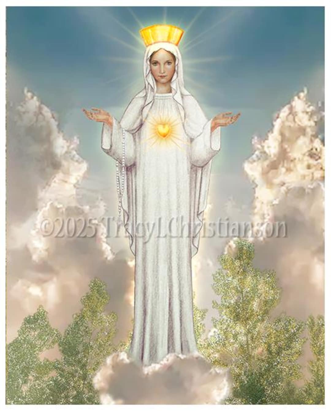 Our Lady of Beauraing Catholic Art Print/picture Virgin With the Golden ...