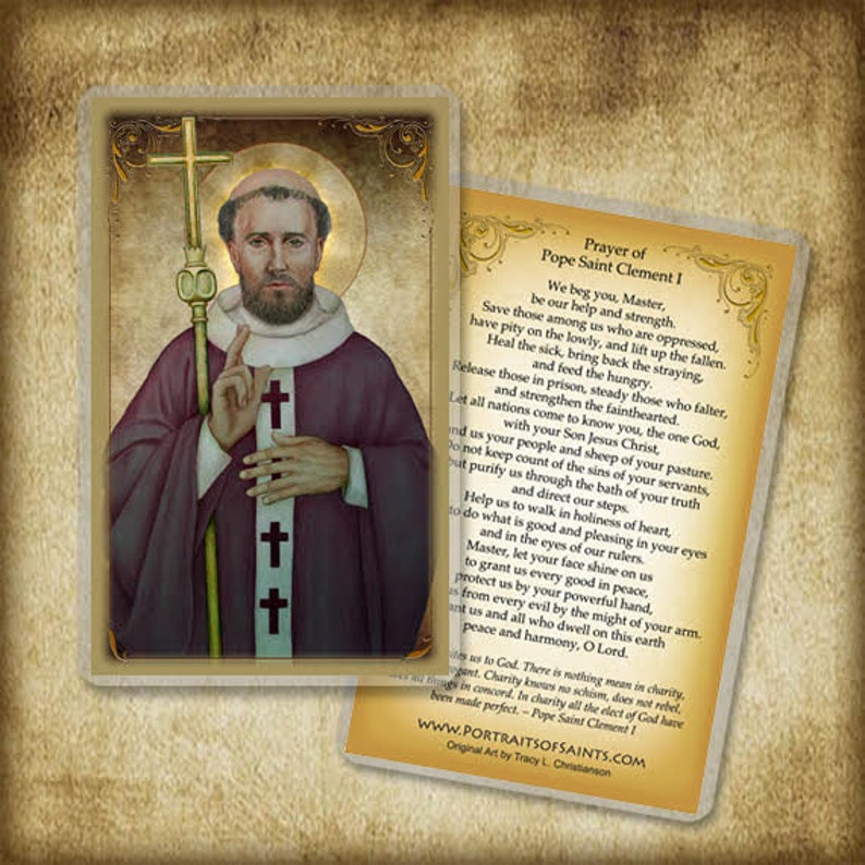 Pope St. Clement I Holy Card Saint Prayer Card Etsy