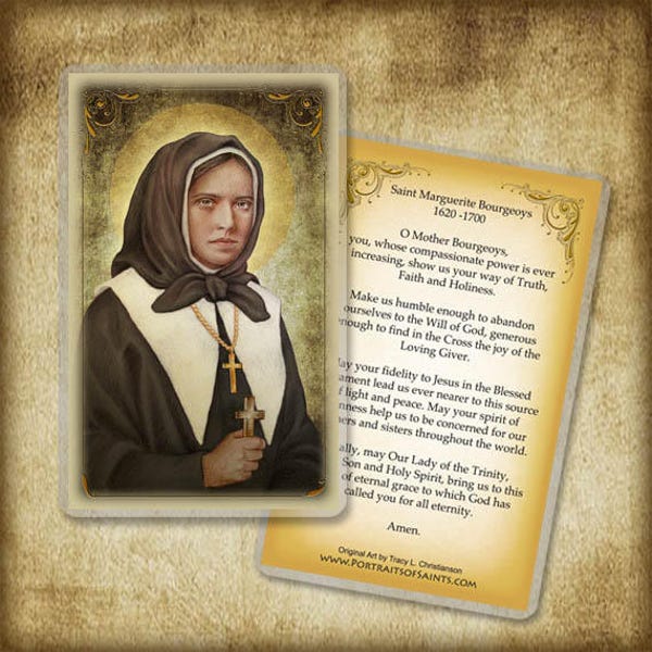 St. Marguerite Bourgeoys Holy Card, Canada's first Canonized Women Saint