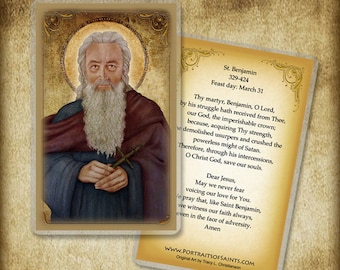 St. Benjamin Holy Card