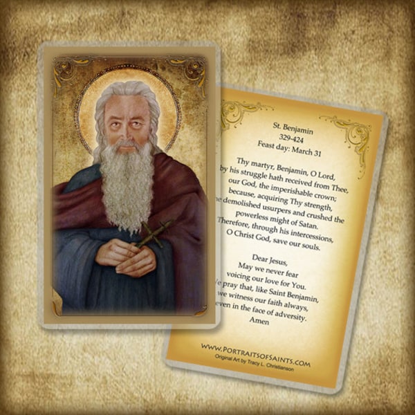 St. Benjamin Holy Card