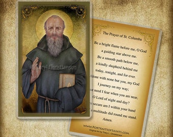 St. Columba Holy Card, Patron of Poets
