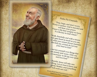St. Padre Pio (C) Holy Card, Inspirational Counsels
