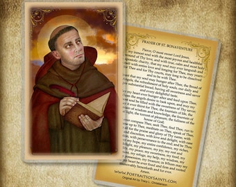 St. Bonaventure Holy Card, Doctor of the Church
