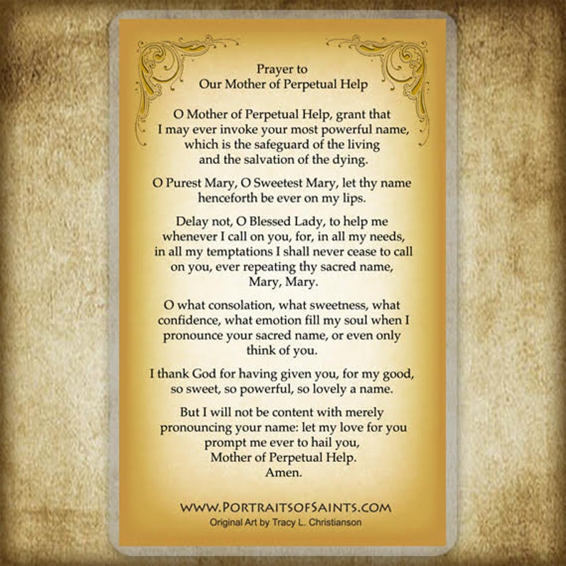 Our Lady of Perpetual Help Prayer Card - Etsy