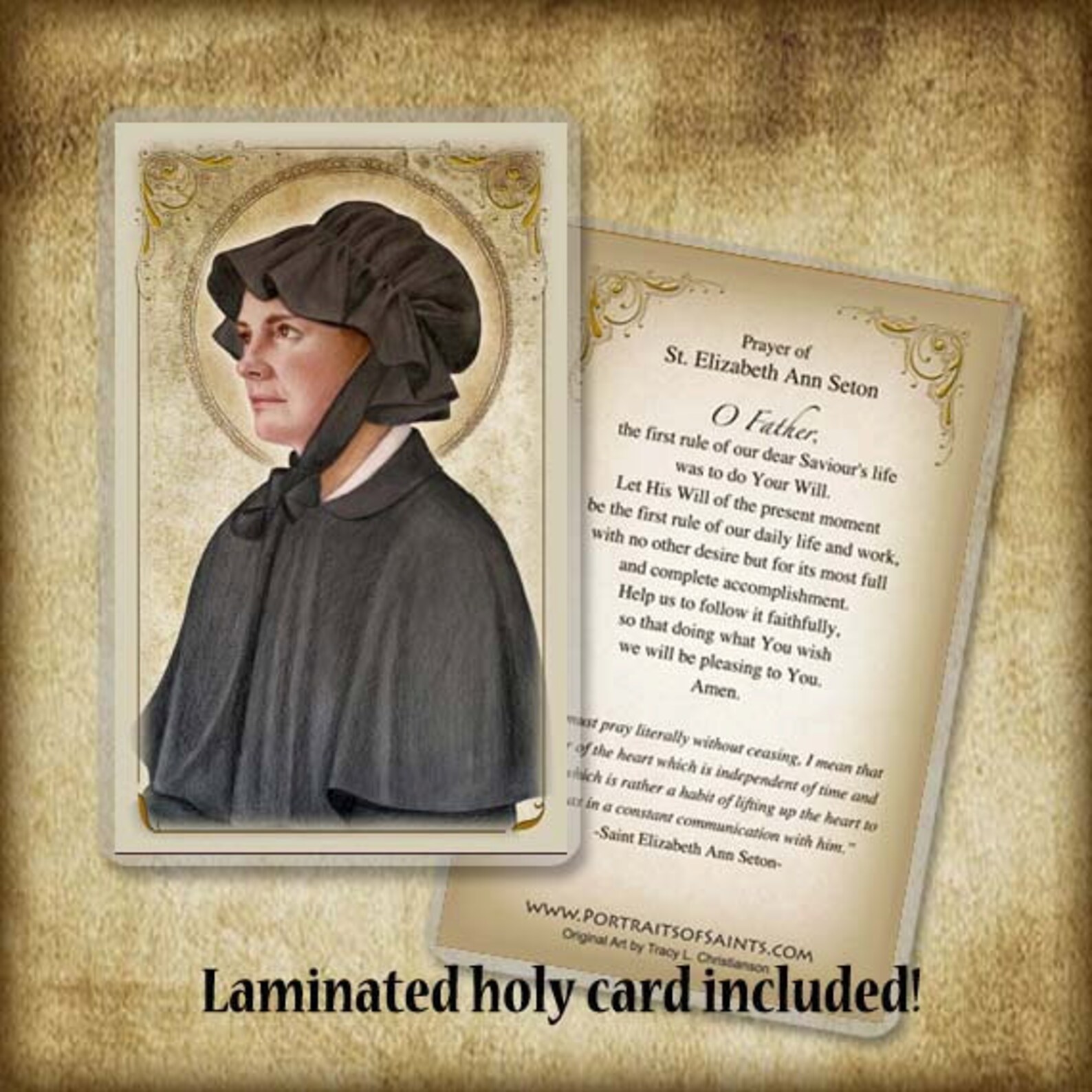 St. Elizabeth Ann Seton Plaque & Holy Card GIFT SET, Patron of Catholic ...