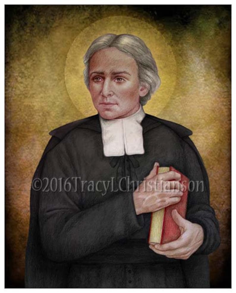 St. John Baptist De La Salle Art Print, Catholic Patron Saint of