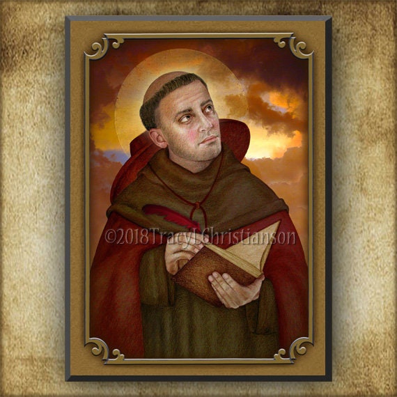 St. Bonaventure Wood Icon & Holy Card GIFT SET Doctor de la - Etsy México