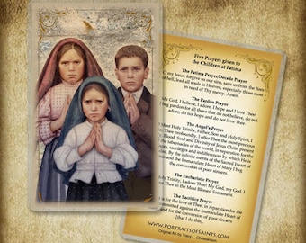 Fatima Children Holy Card/Prayer Card