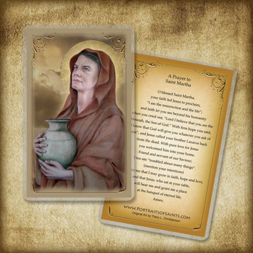 St. Martha of Bethany Holy Card, Saint for the Kitchen - Etsy