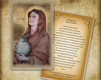 St. Martha of Bethany Holy Card, Saint for the Kitchen