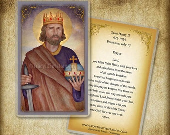 St. Henry II, King of France, Holy Card