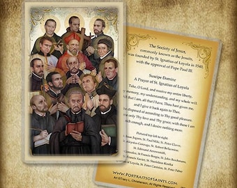 Jesuit Saints Holy Card/Prayer Card, Jesuits patron saints