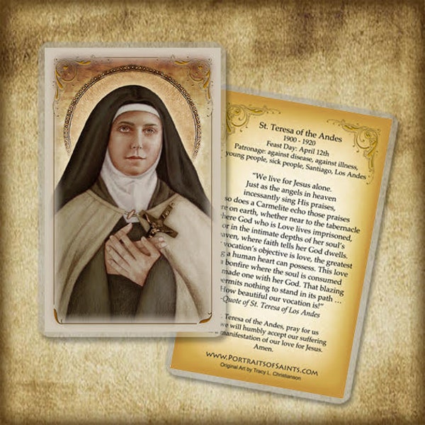 St. Teresa of the Andes Holy Card