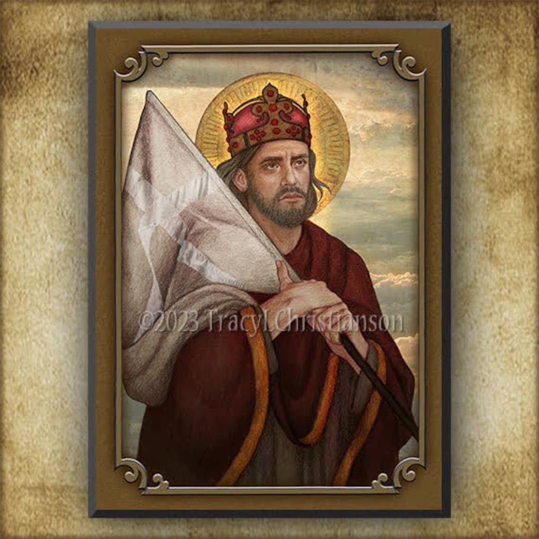 St. Wenceslaus Wood Icon & Holy Card GIFT SET Patron Czech Etsy