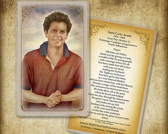 St. Carlo Acutis Holy Card, Saint for the internet