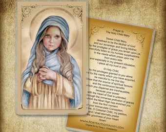 The Child Mary Holy Card - Etsy