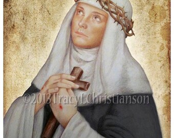St. Catherine of Siena Art Print, Catholic Patron Saint #4067