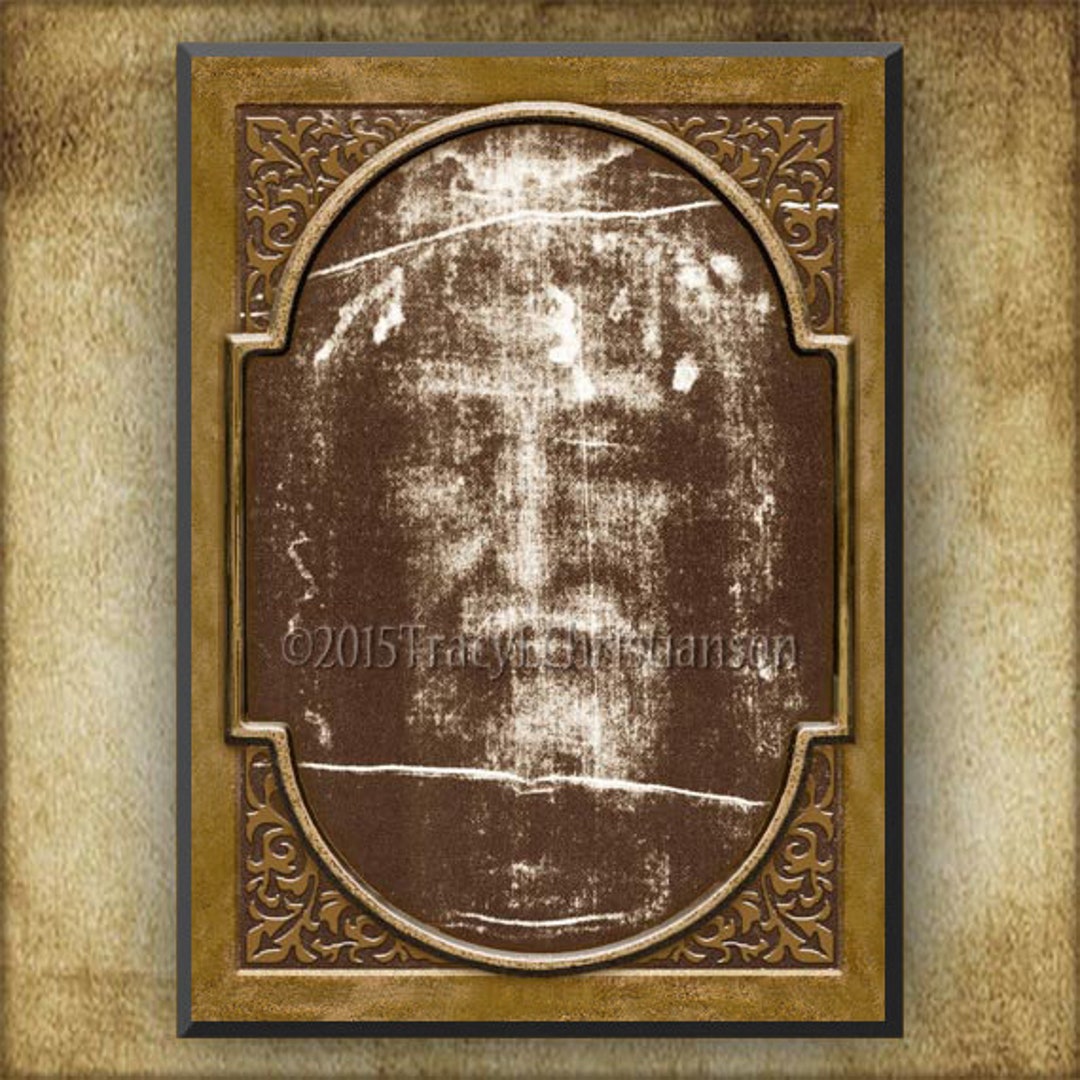 The Holy Shroud of Turin Plaque & Holy Card GIFT SET, the Face of