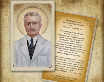 St. Giuseppe Moscati Holy Card, Patron of Doctors