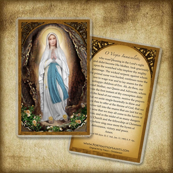 Our Lady of Lourdes Holy Card