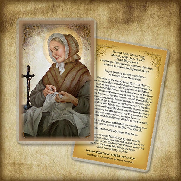 Bl. Anna Maria Taigi Holy Card, Catholic Prayer Card