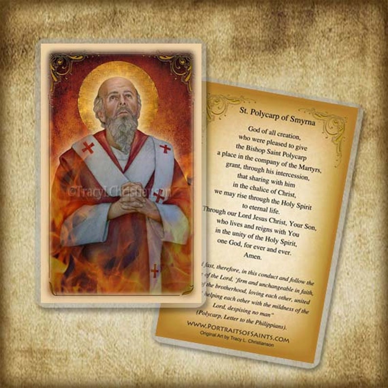 St. Polycarp Prayer Card Early Church Father Etsy
