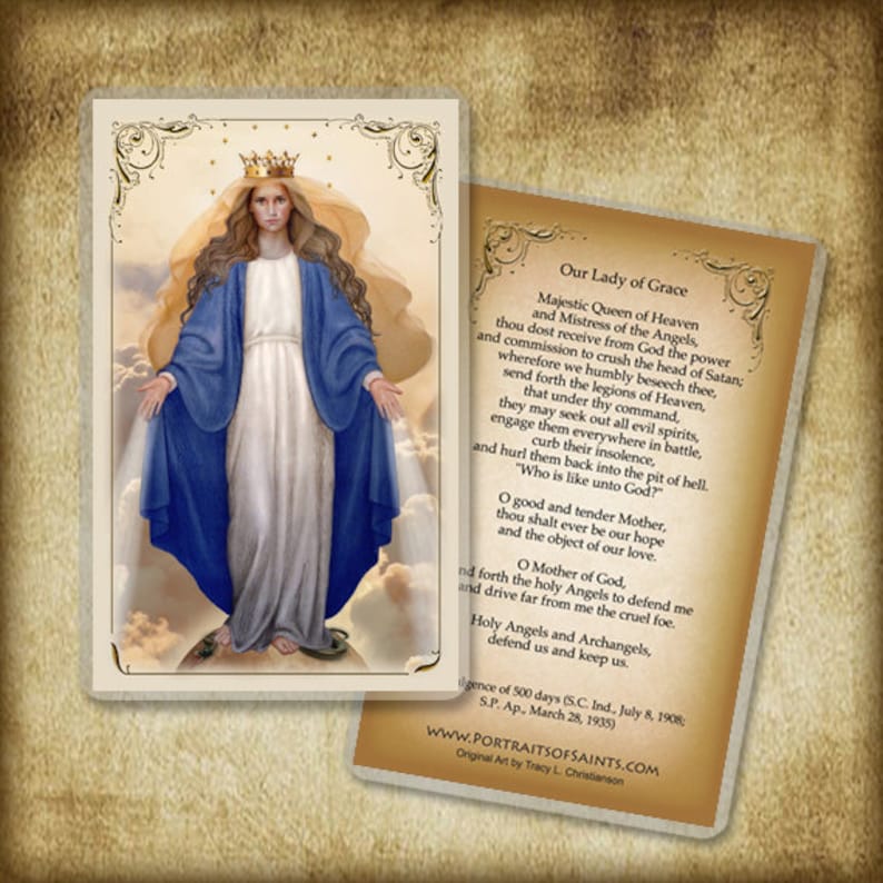 Notre Dame de Grace prière carte Etsy