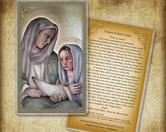 St. Anne and Child Mary Holy Card