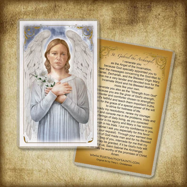 St. Gabriel the Archangel Holy Card Etsy