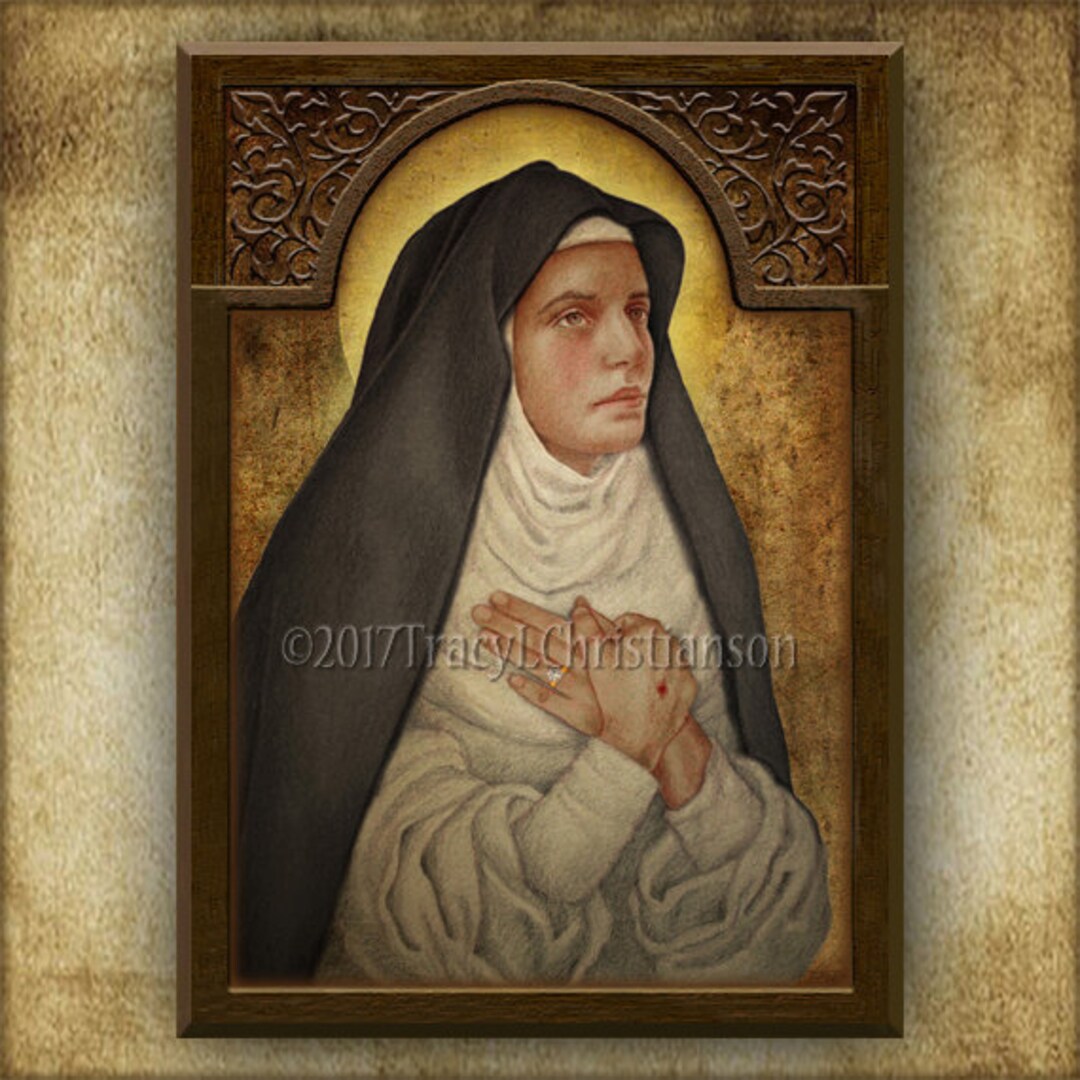 St. Catherine De Ricci Wood Icon & Holy Card GIFT SET Catholic Art - Etsy