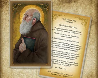 Bl. Fr. Solanus Casey Holy Card, Saint Prayer Card