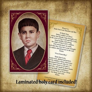 St. Jose Luis Sanchez del Rio Pendant and Holy Card GIFT SET, Mexican Catholic Martyr image 2