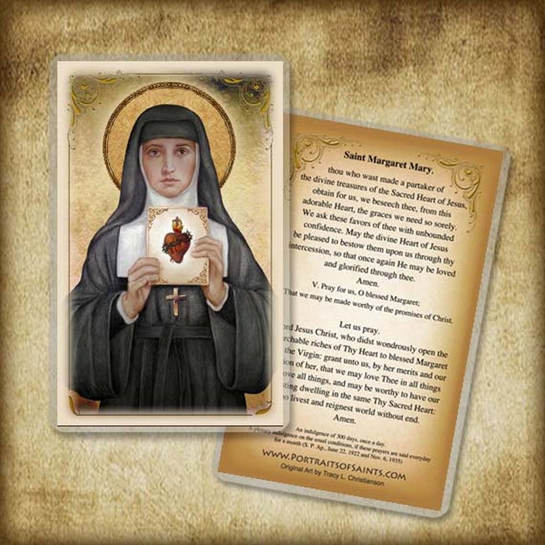 St. Margaret Mary Alacoque Prayer Card The Sacred Heart of Etsy