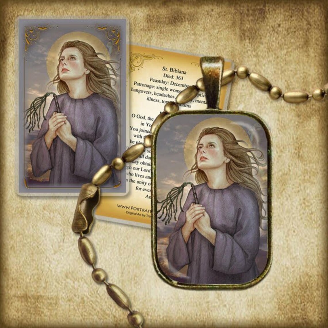 St. Bibiana Pendant and Holy Card GIFT SET Patron of Those Who Etsy