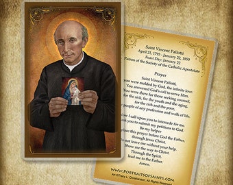 St. Vincent Pallotti Prayer Card/Holy Card, Patron of Catechists