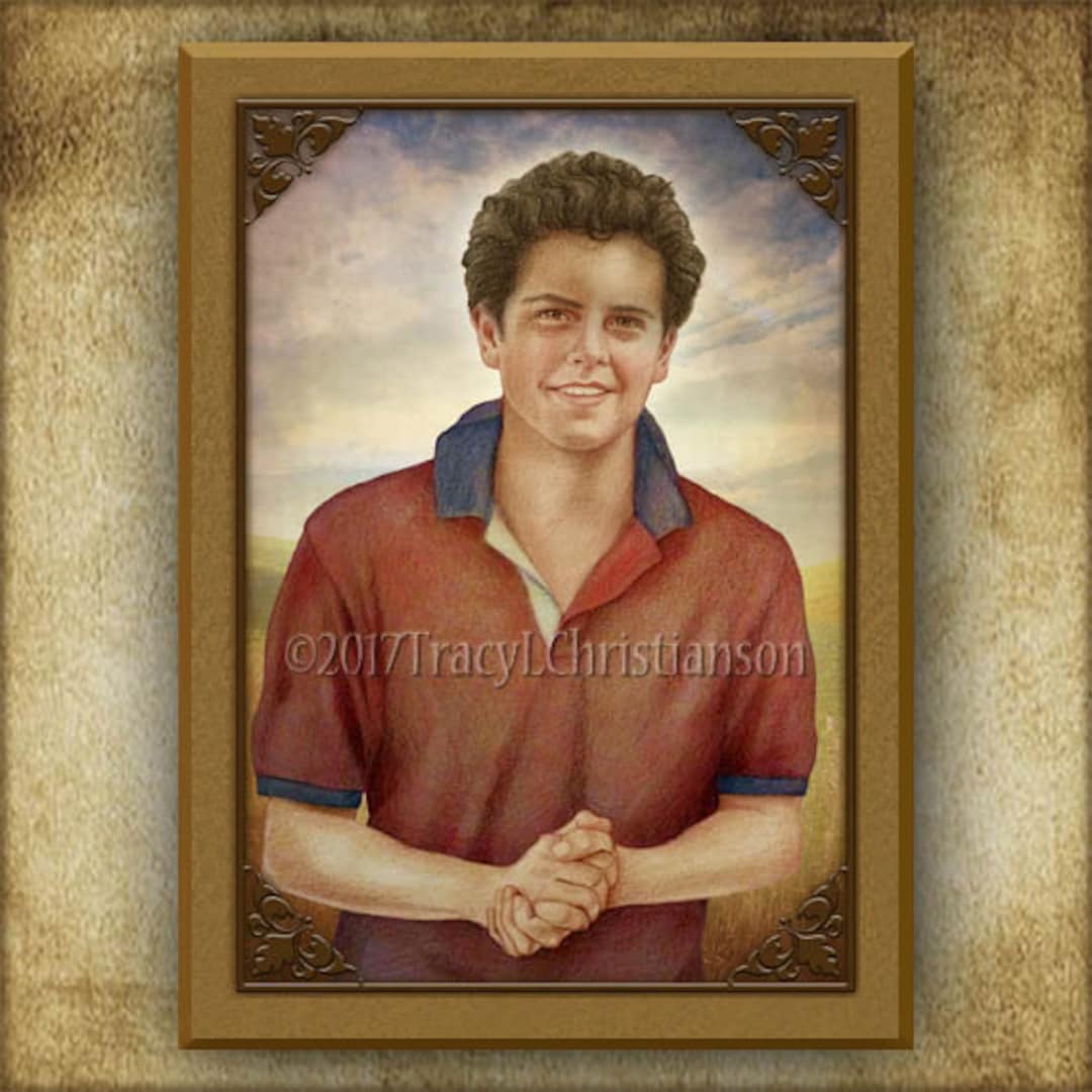 Bl. Carlo Acutis Wood Plaque & Holy Card GIFT SET, Catholic Patron