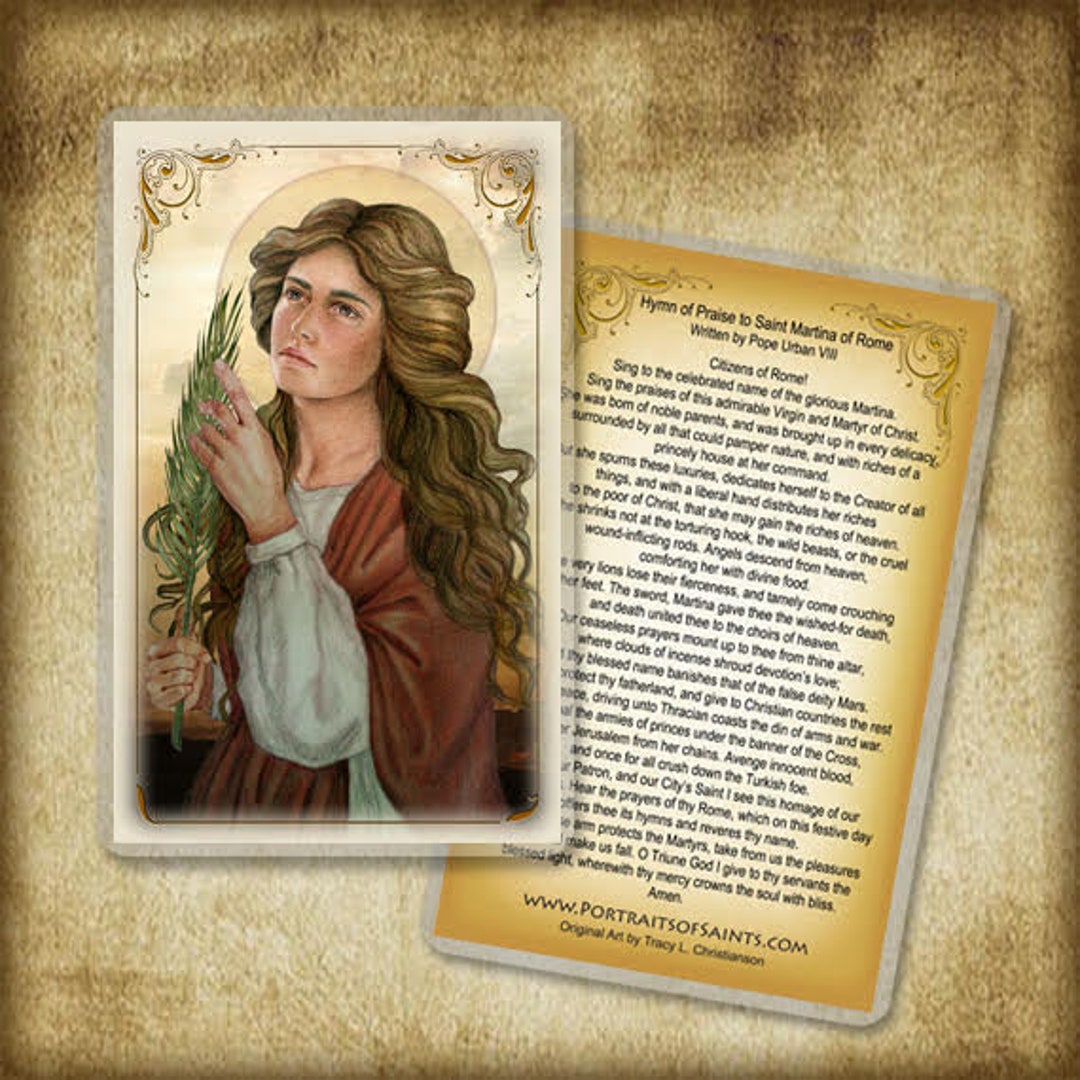 St. Martina of Rome Holy Card, Catholic Prayer Card - Etsy