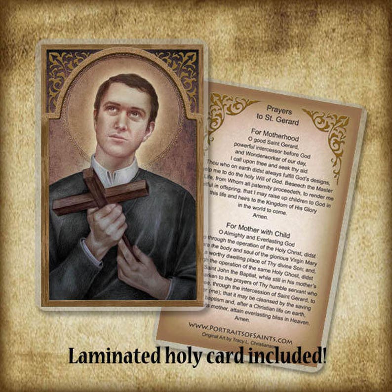St. Gerard Majella, Pendant and Holy Card GIFT SET, Catholic Saint for ...