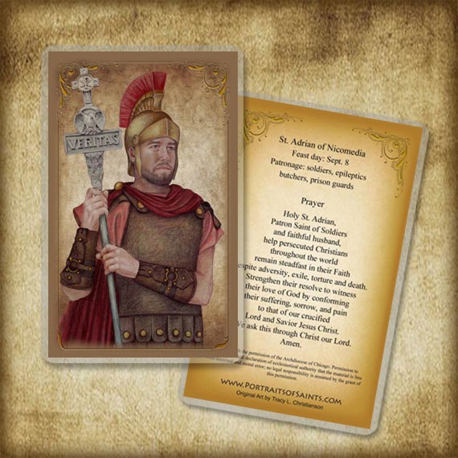 St. Adrian of Holy Card Etsy