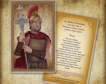 St. Adrian of Nicomedia Holy Card