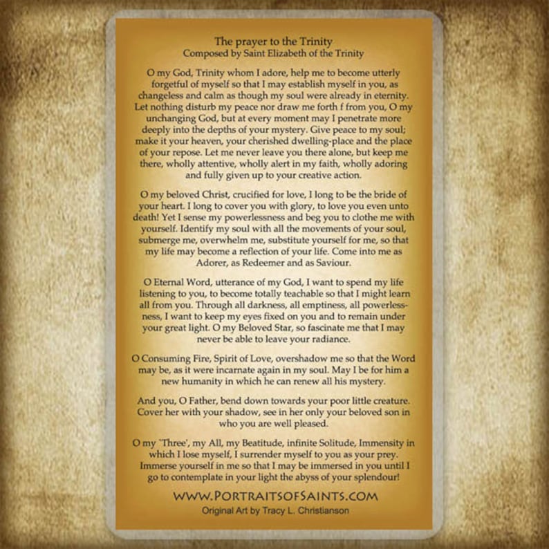 St. Elizabeth of the Trinity Prayer Card Etsy