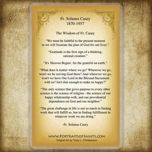 Bl. Fr. Solanus Casey Holy Card, Saint Prayer Card - Etsy